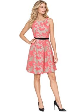 𝅺Pretty Ann Taylor LOFT Rayon & Silk Blend Dress Black Belt